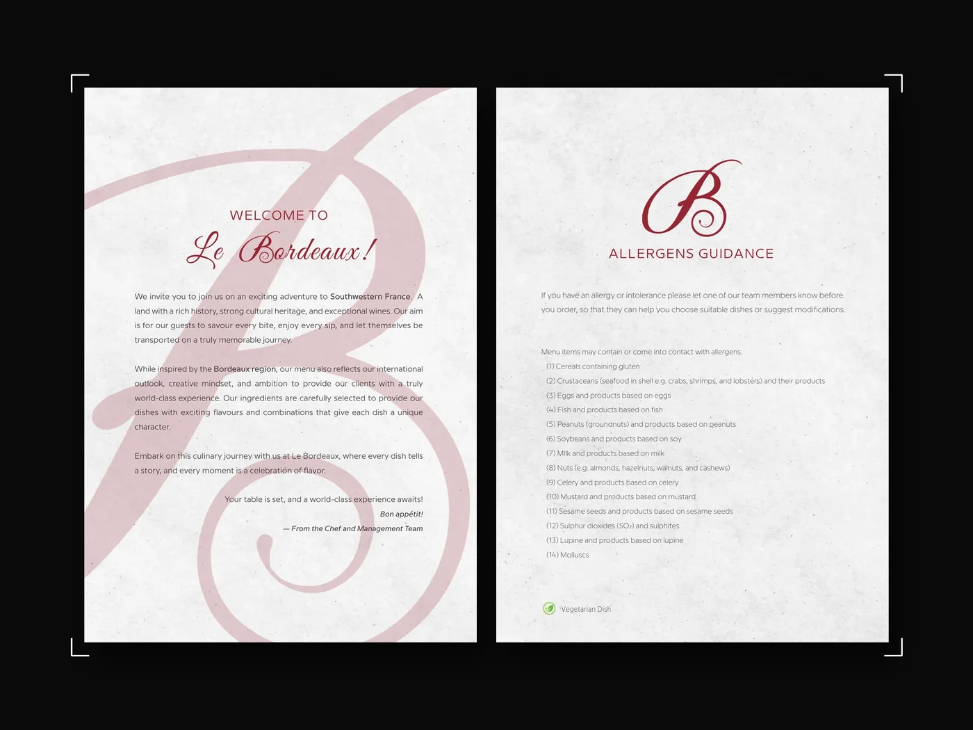 Food menu · print