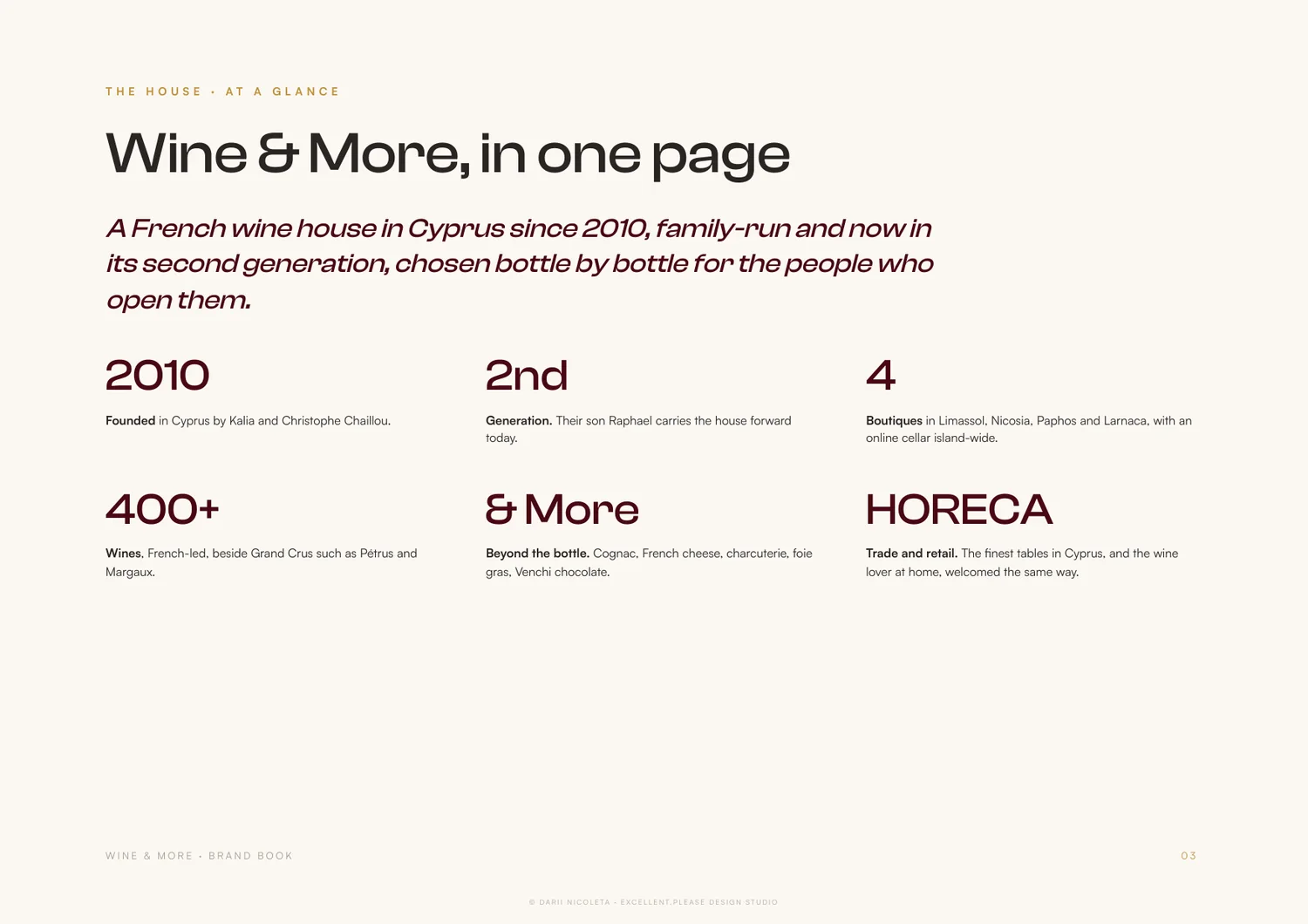 Wine & More — The brand book, page 1